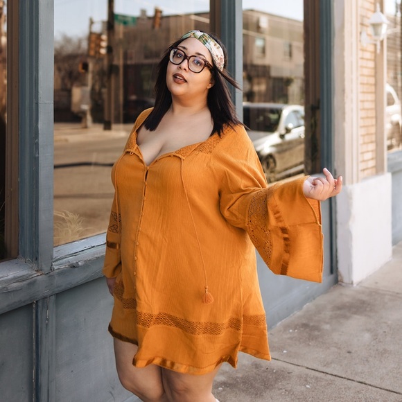 SPELL Serenade Tunic Dress in Marigold - Picture 1 of 13